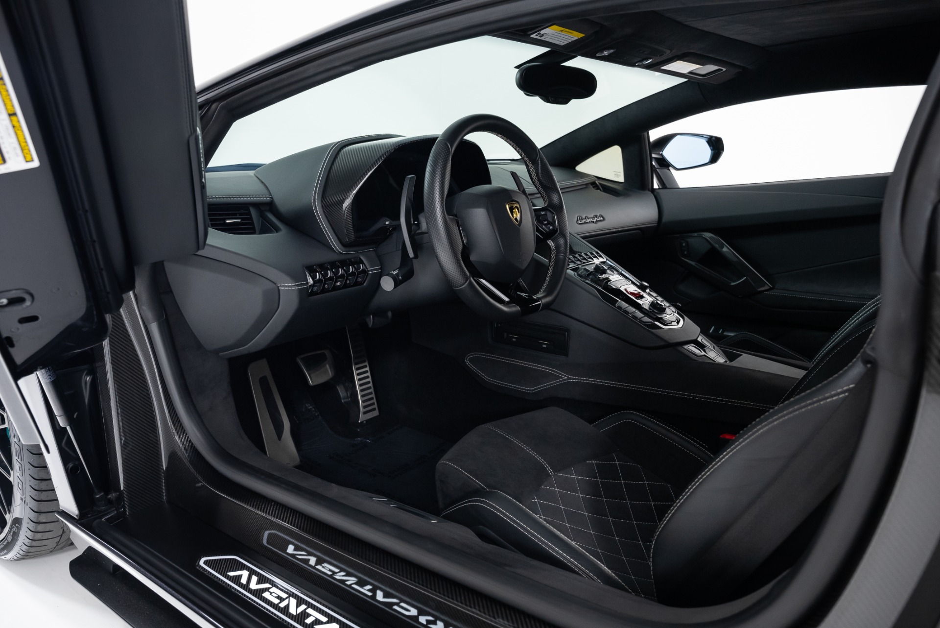 Black Lamborghini Aventador Interior