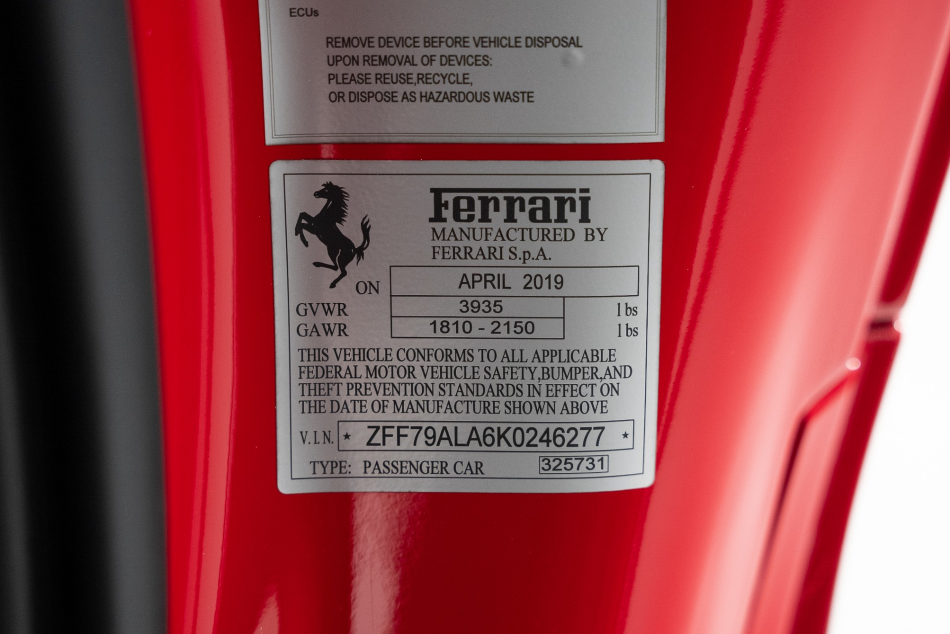 8ya購入ページ Used 2019 Ferrari 488 GTB For Sale (Sold) | West Coast Exotic Cars